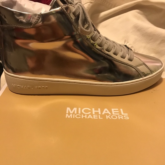 Michael Kors Silver High-top Sneakers - Picture 2 of 4